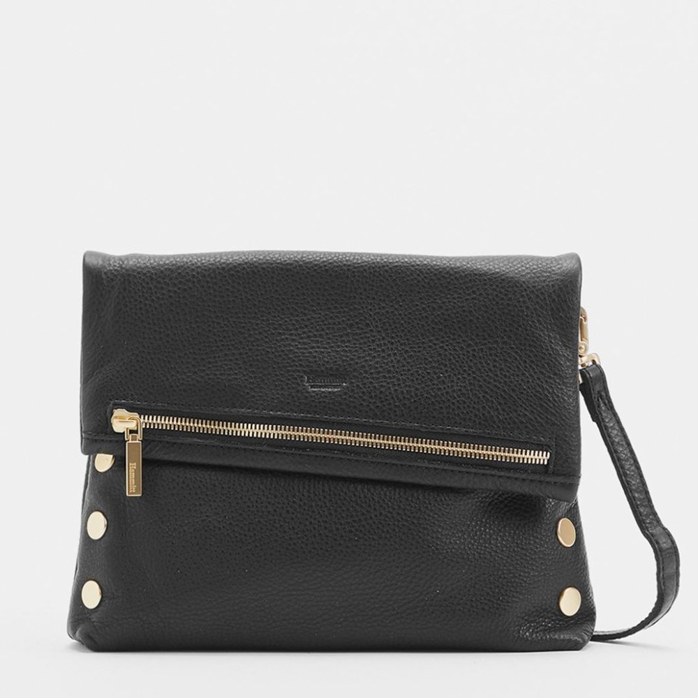 Hammitt VIP MED Zippered Black Leather Crossbody Clutch  - New with Tags!